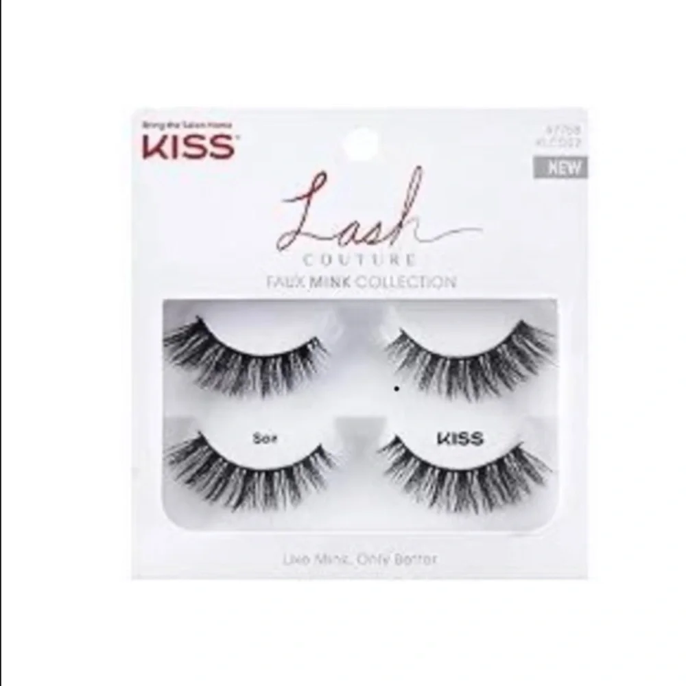 KISS Lash Couture 2 Pairs Faux Mink Lashes (Soir & Boudoir) Bundle NWT